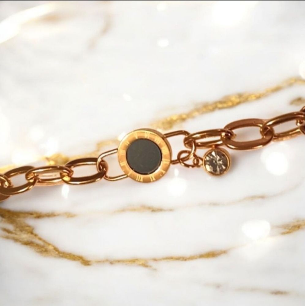 Chain Bracelet with Black Accent Gem - Picture 4 of 7